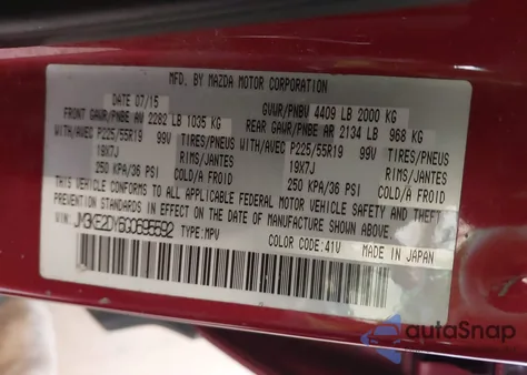 2016 Mazda Cx-5 Grand Touring z USA, uszkodzony, nr VIN JM3KE2DY6G0695592